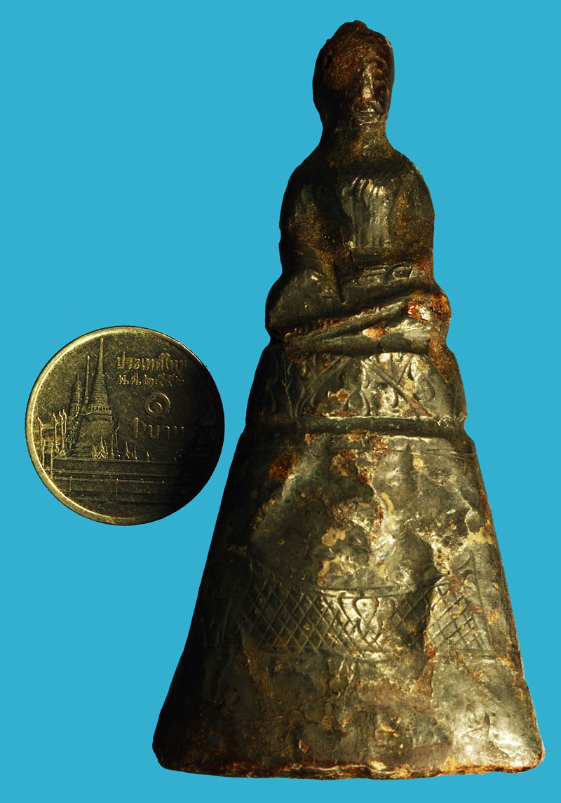 *36705 พระเนื้อครั่ง บุเงิน สมัยอยุธยา เก่า 2