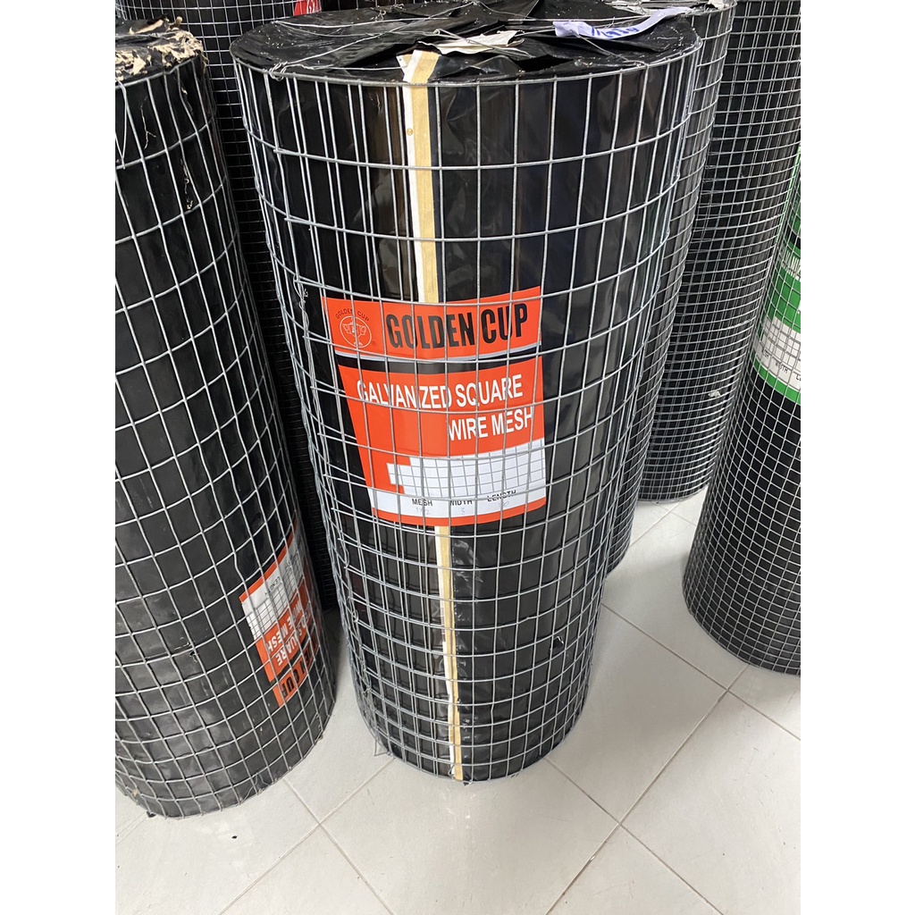 ลวดตาข่ายสี่เหลี่ยม ตรา ถ้วยแดง (ราคารวมแวท) กว้าง 120 ซม. ยาว 30 ม. ลวดเบอร์ 14 ขนาด 1x2x4 {รหัสสินค้า0102702905}
