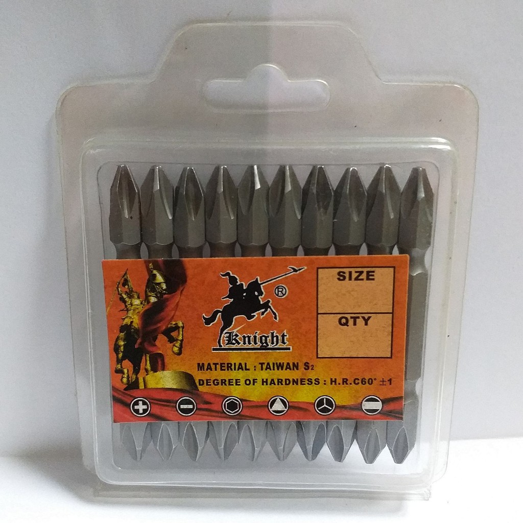 ดอกไขควงลม KNIGHT #2 X 65 มิล +,+ สีเงิน สีชา จำนวน 10 ดอก (ราคารวมแวท) หัวไขควงลม ดอกไขควง ดอกไขควงสว่านไฟฟ้า สว่านไร้สาย