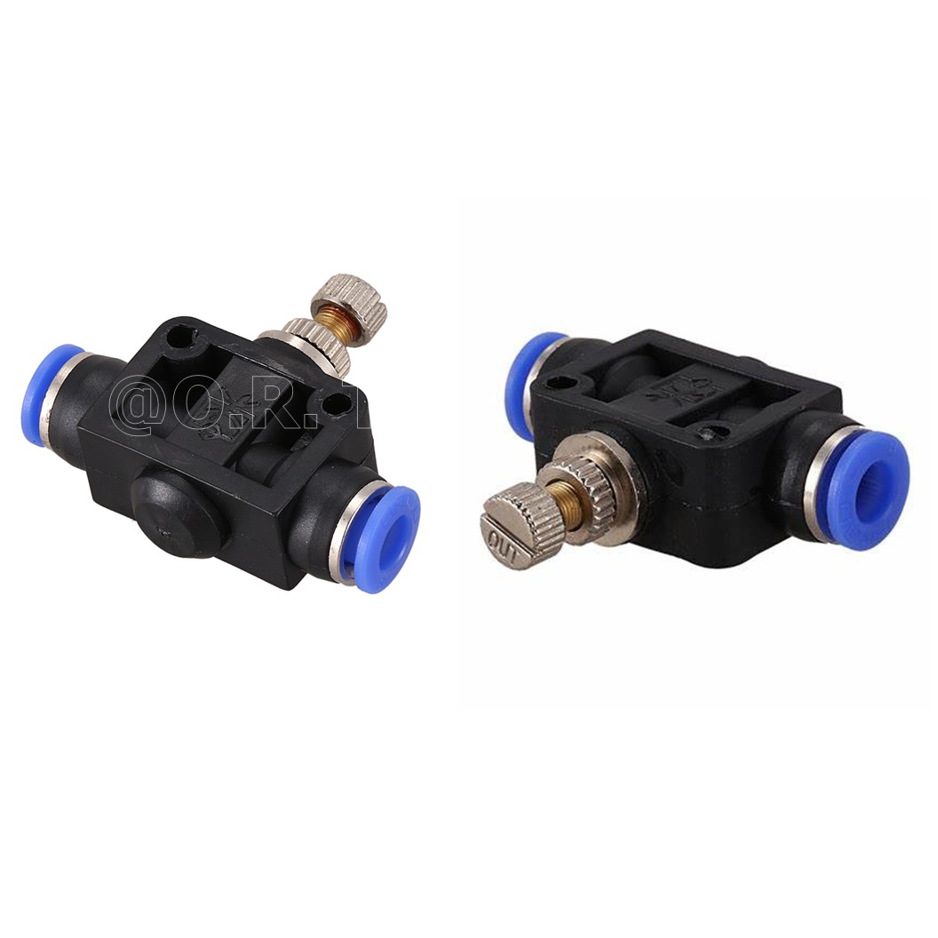 SA-10 ข้อต่อลม 2ทาง แบบปรับลมได้ ข้อต่อปรับลม ข้อต่อวาล์วปรับลม Speed Controller Valve flow speed control valve Pneumatic Quick Fitting 2 way Push in