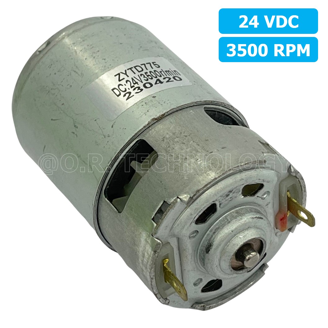 (1ชิ้น) ZTYD-775 มอเตอร์ 775 24VDC 3500RPM Motor Round Shaft มอเตอร์รอบเร็ว แกนกลม Zhengke
