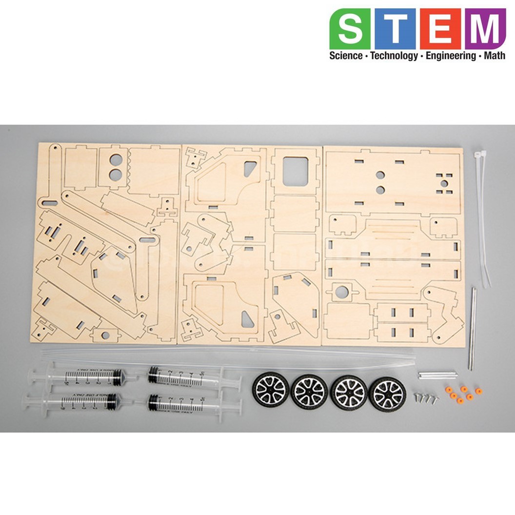 T-M122 ชุดประกอบไม้ รถตักดิน ไฮดรอลิก Hydraulic Loader Wooden Kit STEM Education ของเล่นเสริมทักษะ เสริมพัฒนาการ ชุดเรียนรู้ ชุดทดลอง รถตักดินไม้