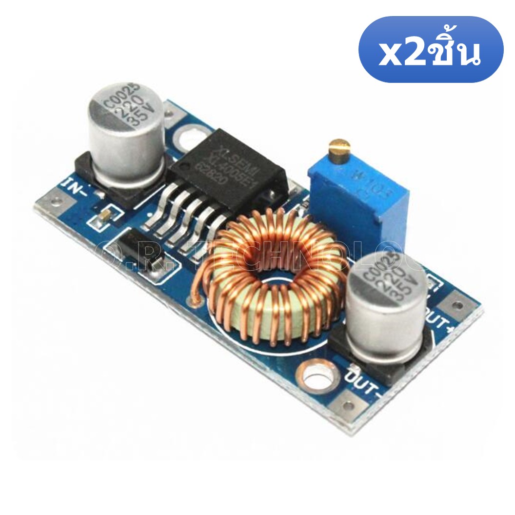 (2ชิ้น) AA579 โมดูลลดแรงดันไฟ โมดูลแปลงไฟ 5-32VDC เป็น 1.25-32VDC กระแสสูงสุด 5A DC-DC Converter Step Down Module XL4005