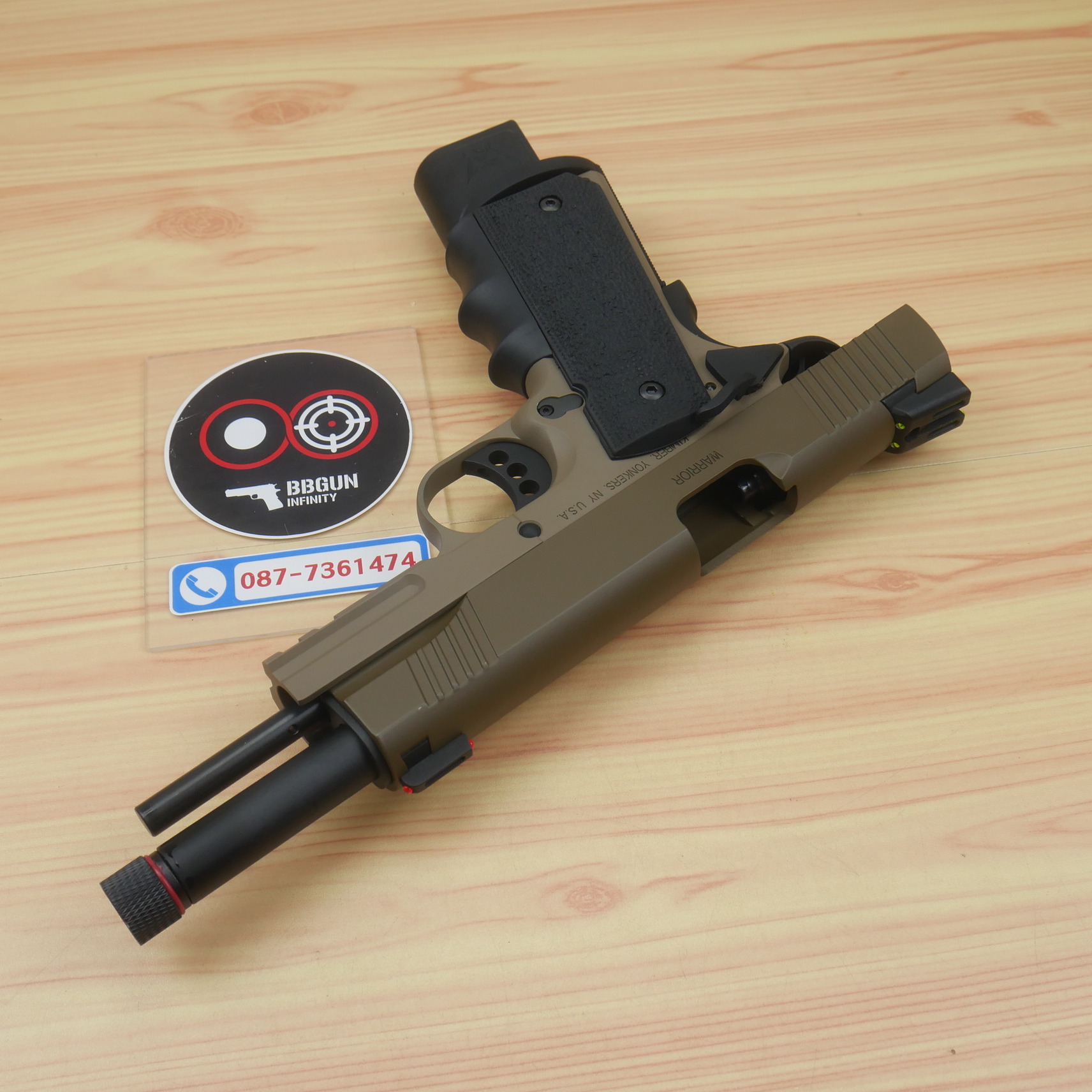 บีบีกันอัดแก๊ส Army Armament R32-1 Kimber Custom สีทราย (Tan) BB GUN