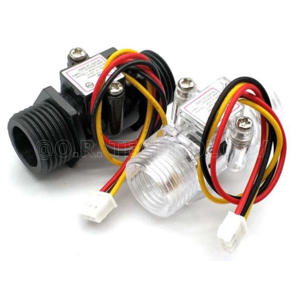(1ชิ้น) NB175 มิเตอร์วัดอัตราการไหลของน้ำ(สีใส) Water Flow Sensor (Sea) YF-S201C Flowmeter G1/2 1-30L/min 5-15V (Transparent)