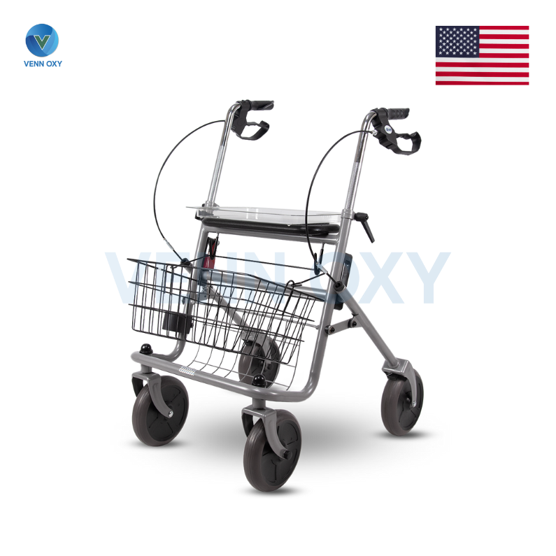 Rollator Cristallo วอล์คเกอร์ 4 ล้อ อุปกรณ์ช่วยพยุงเดิน อุปกรณ์ฝึกเดิน ยี่ห้อ Devilbiss (USA)