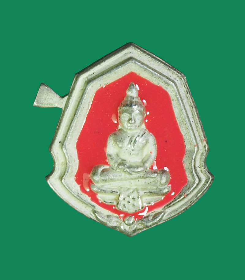 *32041 เหรียญพระพุทธโสธร เนื้อเงินลงยาสีแดง ไม่ทราบที่และปีสร้าง 25