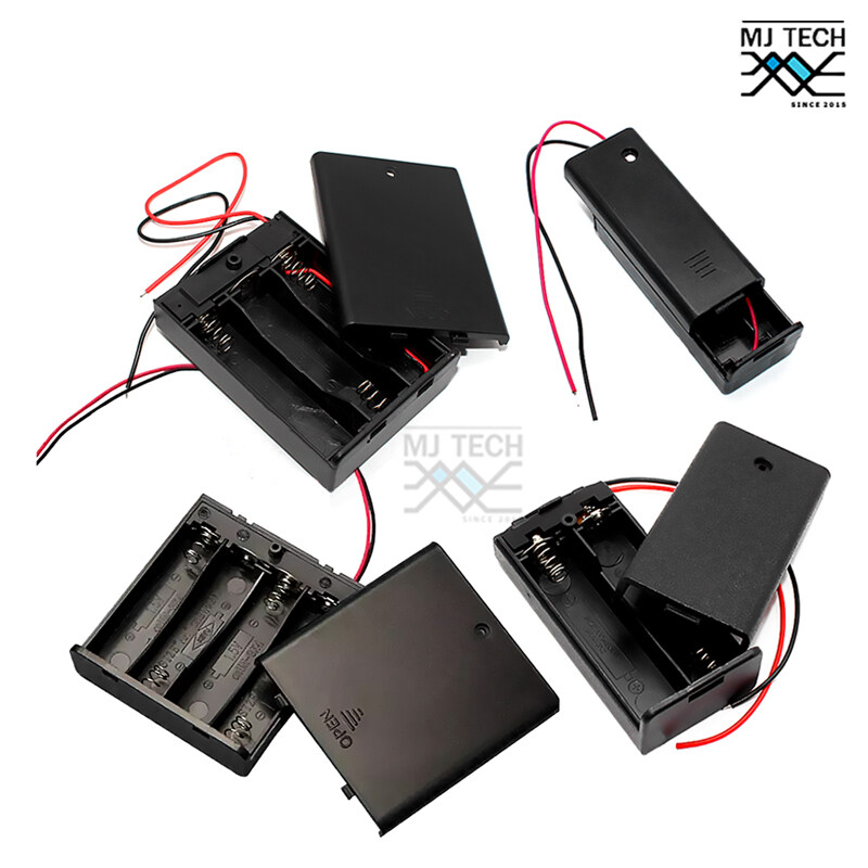 รางถ่าน AA แบบมีฝาปิด และ ไม่มีฝาปิด แบบ 1, 2, 3, 4 แถว สำหรับชุดทดลองไฟฟ้า