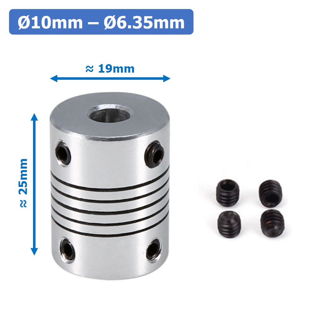 (1ชิ้น) KR459 10-6.35 คัปปลิ้ง ข้อต่อเพลามอเตอร์ คัปปิ้ง มอเตอร์ ข้อต่อแกนมอเตอร์ Elastic Coupling ขนาดรูเพลา 10mm-6.35mm