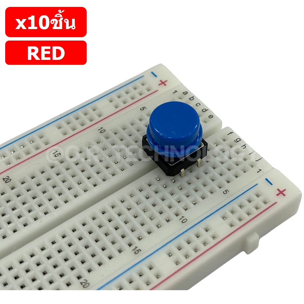 (10ชิ้น) ปุ่มกด กดติด ปล่อยดับ สีแดง RED PCB Momentary Tactile Push Button Switch with CAP 12x12x7.3mm Micro Switch ไมโครสวิทช์ สวิทช์ปุ่มกด