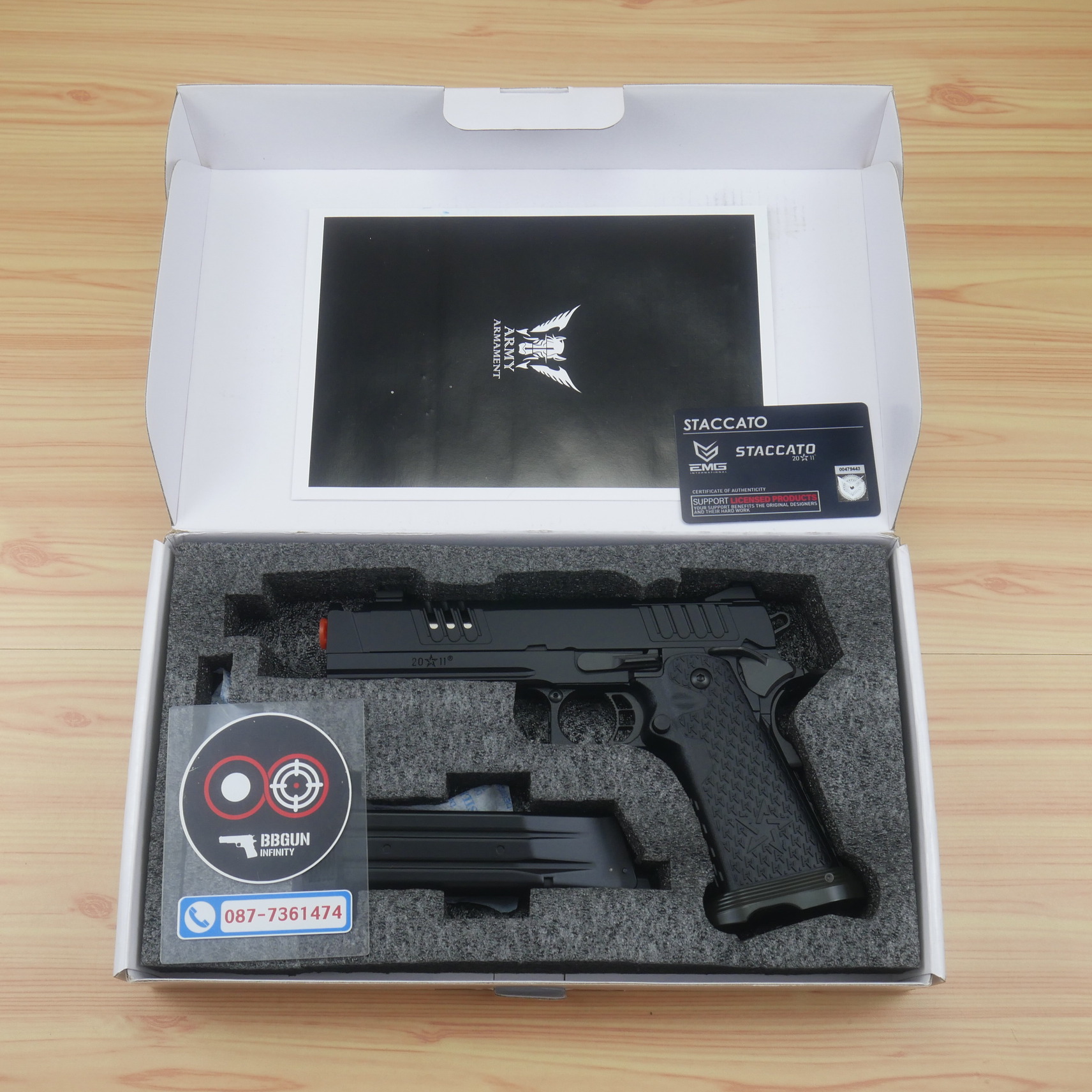 บีบีกันอัดแก๊ส ARMY R618 EMG Staccato XC 2011 VIP Grip BB GUN