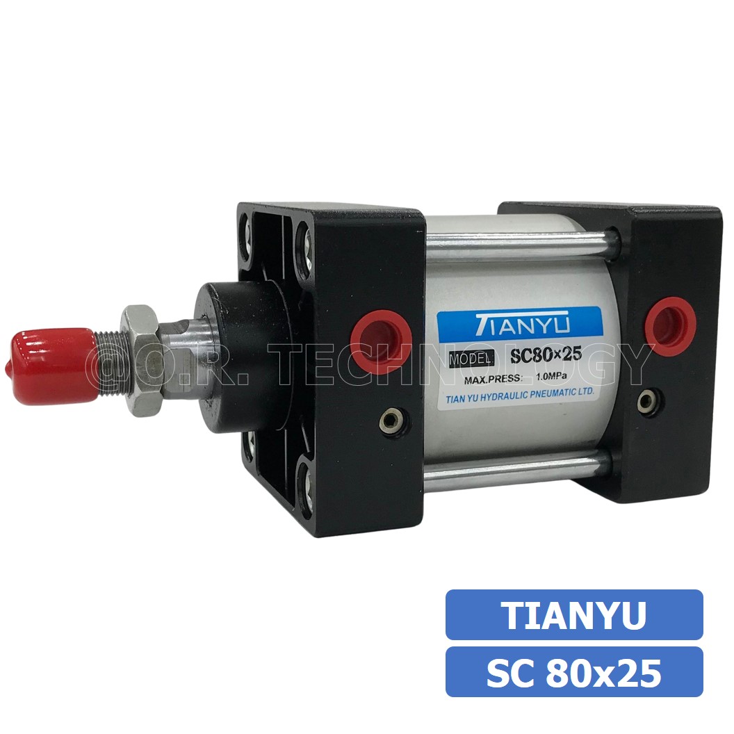 (1ชิ้น) SC 80x25 กระบอกลม รุ่นมาตรฐาน กระบอกลม 4 เสา Standard Cylinder Air Pneumatic แบบสี่เสา