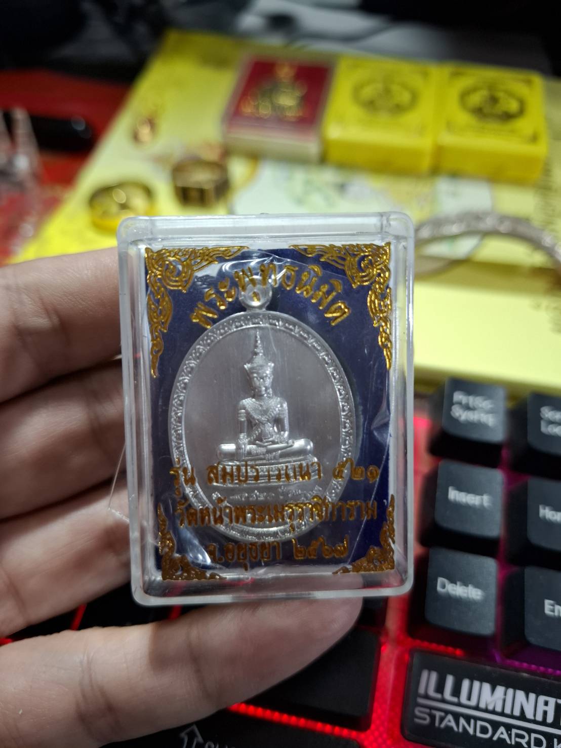 พระพุทธนิมิต เนื้อปีกเครื่องบิน รุ่นสมปรารถนา 521 วัดหน้าพระเมรุราชิการาม (พระอารามหลวง)