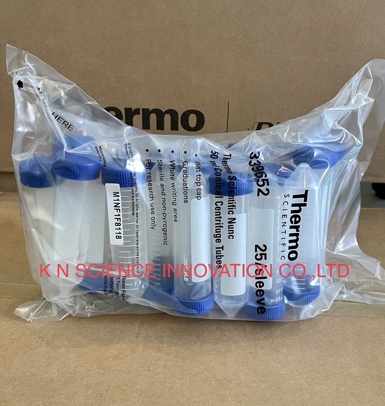 Conical Centrifuge Tube Sterile Polypropylene Centrifuge Tube,50ml Conical Tube Bulk, 25 tubes/pk ,ยี่ห้อNunc™ 339652