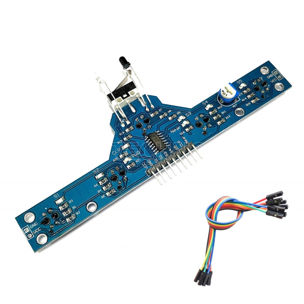 (1ชิ้น) NB021 โมดูล แทรคเส้นสีดำ 5 เซนเซอร์ Five Channel tracing module tracing sensor Line sensor module