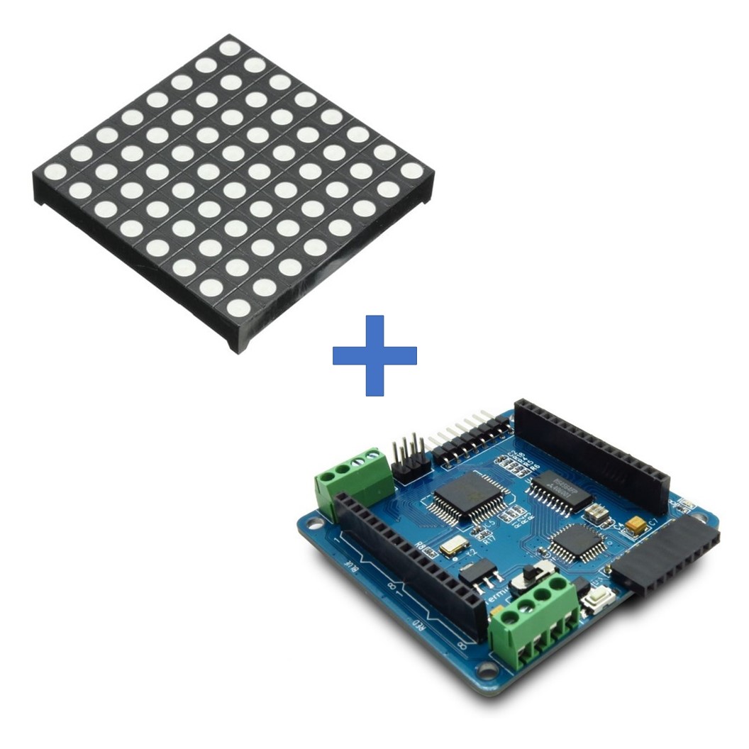 (1ชิ้น) NA123 ชุดบอร์ด Colorduino Driver Board+5mm 8*8 RGB LED