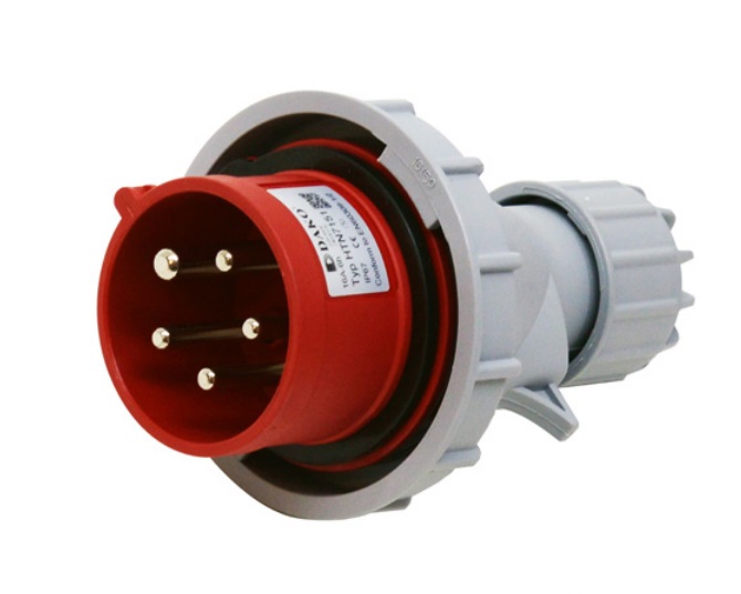 HTN7151 ปลั๊กตัวผู้กลางทาง ปลั๊กมีขาสลับเฟส 3P+N+E 16A 400V IP67 "DAKO"