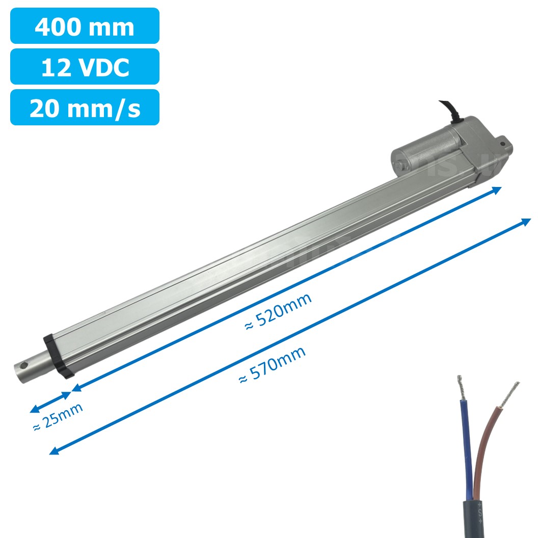 CLB-400 12VDC มอเตอร์ก้านชัก ระยะชัก 400mm 20mm/s 700N Electric Linear Actuator Low Noise เสียงรบกวนน้อย พัตเตอร์ไฟฟ้า Putter