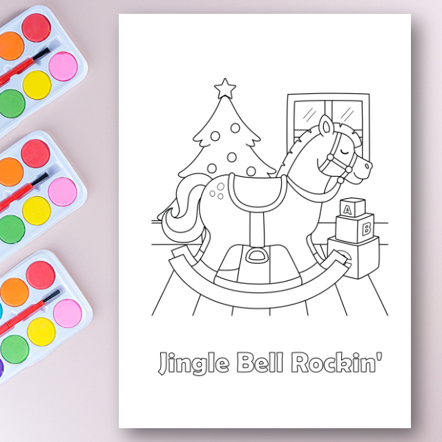 สมุดระบายสีคริสต์มาส (Christmas Coloring Book 1) พร้อมคำพูดวันคริสต์มาส