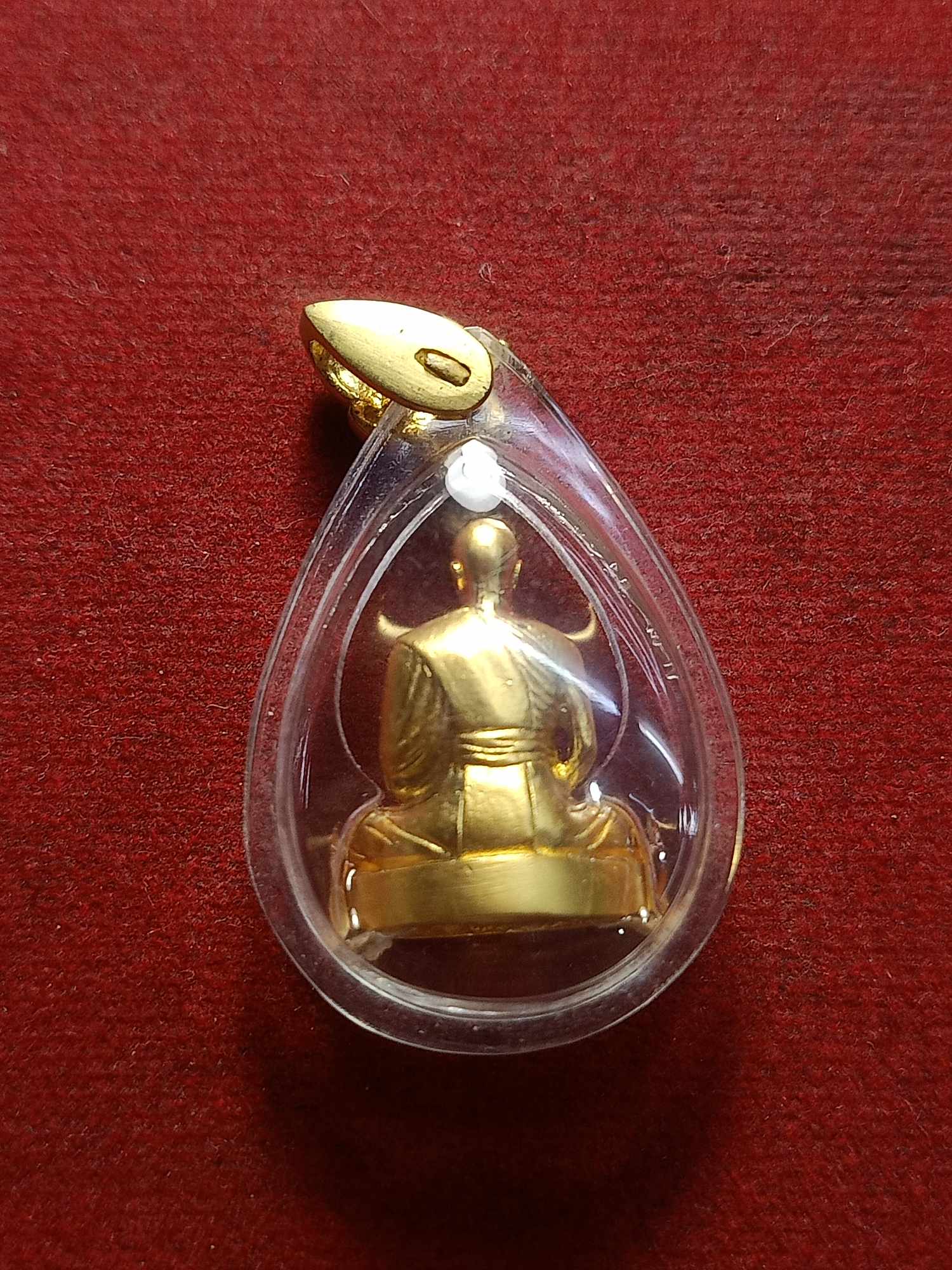 รูปหล่อองค์ลอย พระมงคลเทพมุนี (หลวงพ่อสด) วัดปากน้ำ กทม เนื้อกะไหล่ทอง (SKU-03562)