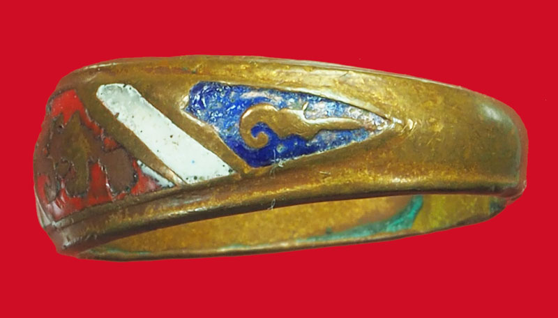 ขายแล้ว*33606 แหวนลงยาลายธงชาติ หลวงพ่อจง วัดหน้าต่างนอก อยุธยา 12