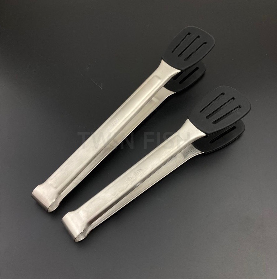 STLS-9BK ที่คีบอาหารใบซิลิโคนสีดำ