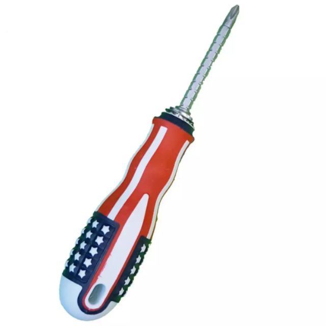 ไขควงลูกปืน สลับได้ ด้ามลายธงชาติ ปากแบน-แฉก แม่เหล็ก