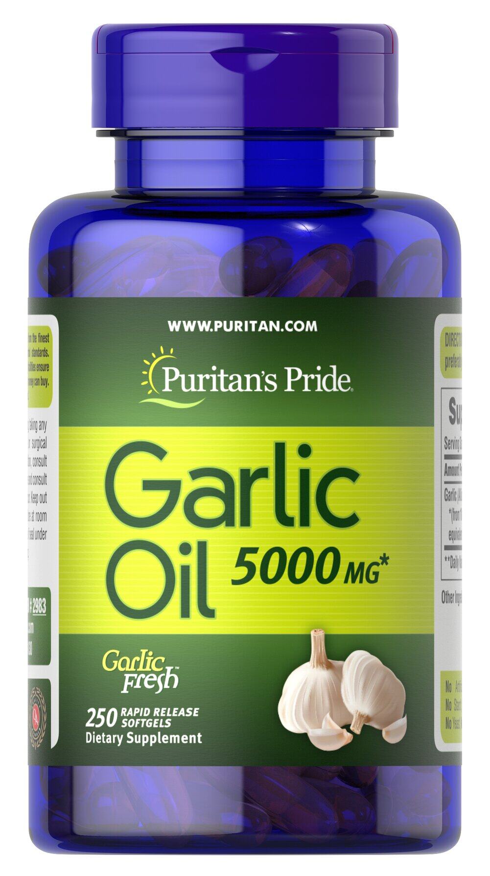 ขวดใหญ่ 250 เม็ด Puritan's Pride Garlic Oil 5000 mg สารสกัดกระเทียม จากอเมริกาค่ะ