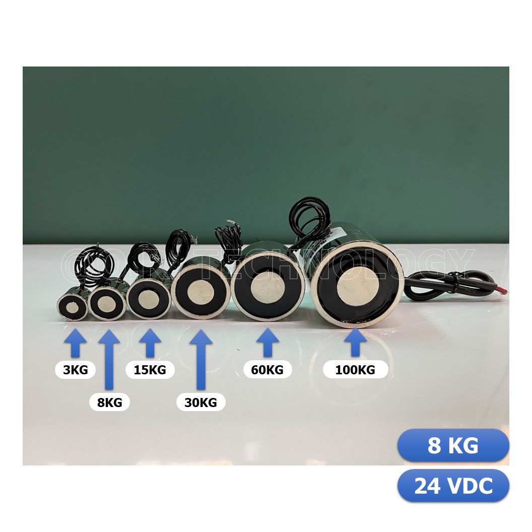 (1ชิ้น) NC473 แม่เหล็กไฟฟ้า โซลินอยด์ดูดโลหะ อิเล็กโตแมกเนท แม่เหล็กดูดไฟฟ้า P25/20 DC24V Solenoid Electric Sucker Electromagnet 8KG