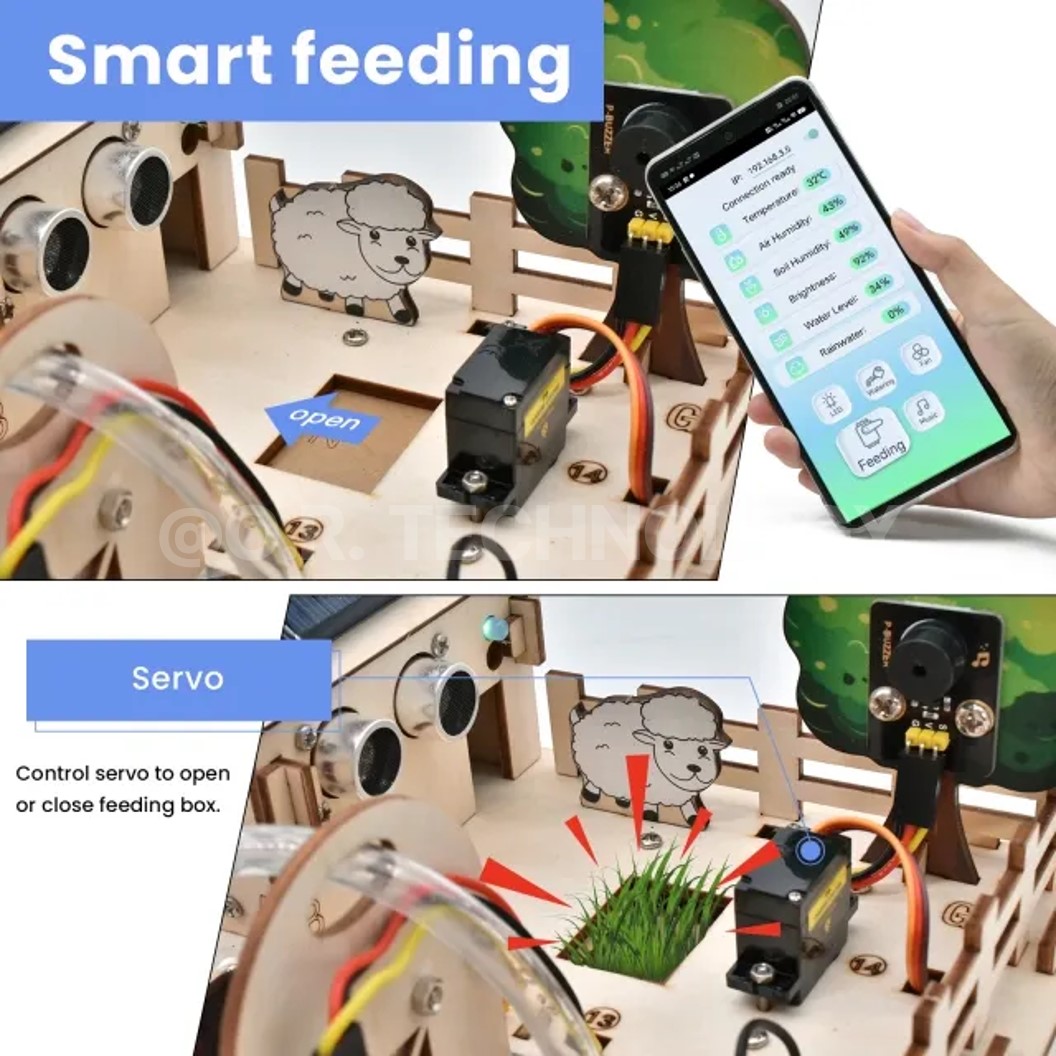 KEYESTUDIO ESP32 IOT Smart Farm Starter Kit ชุดส่งเสริมการเรียนรู้ ฟาร์มอัจฉริยะ ESP-32 ชุดประกอบ ชุดเริ่มต้นเรียนรู้ Arduino Scratch 3.0