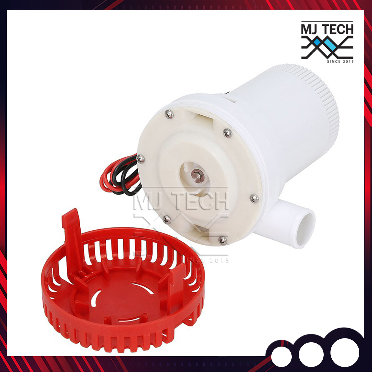 ฺBilge Pump ปั๊มน้ำ ปั๊มน้ำโซล่าเซลล์ แบบแช่ 12V ความเร็ว 2000-GPH ปั๊มน้ำแบบแช่ สีขาวแดง