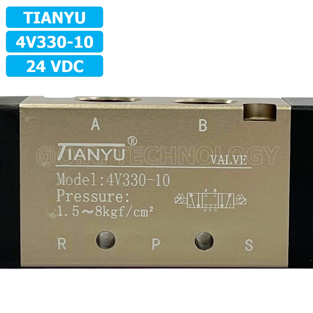 (1ชิ้น) 4V330-10 24VDC โซลินอยด์วาล์ว คอยล์ 2 ข้าง 5/3 Double Coil Solenoid Valve Pneumatic TIANYU โซลินอยด์วาล์วไฟฟ้า โซลินอยลม วาล์วลม กระบอกลม