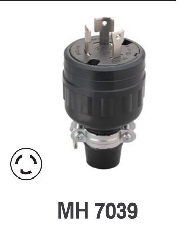 MH7039 NEMA L11-30 ปลั๊กตัวผู้ 3P 30A 250V"Meikosha"