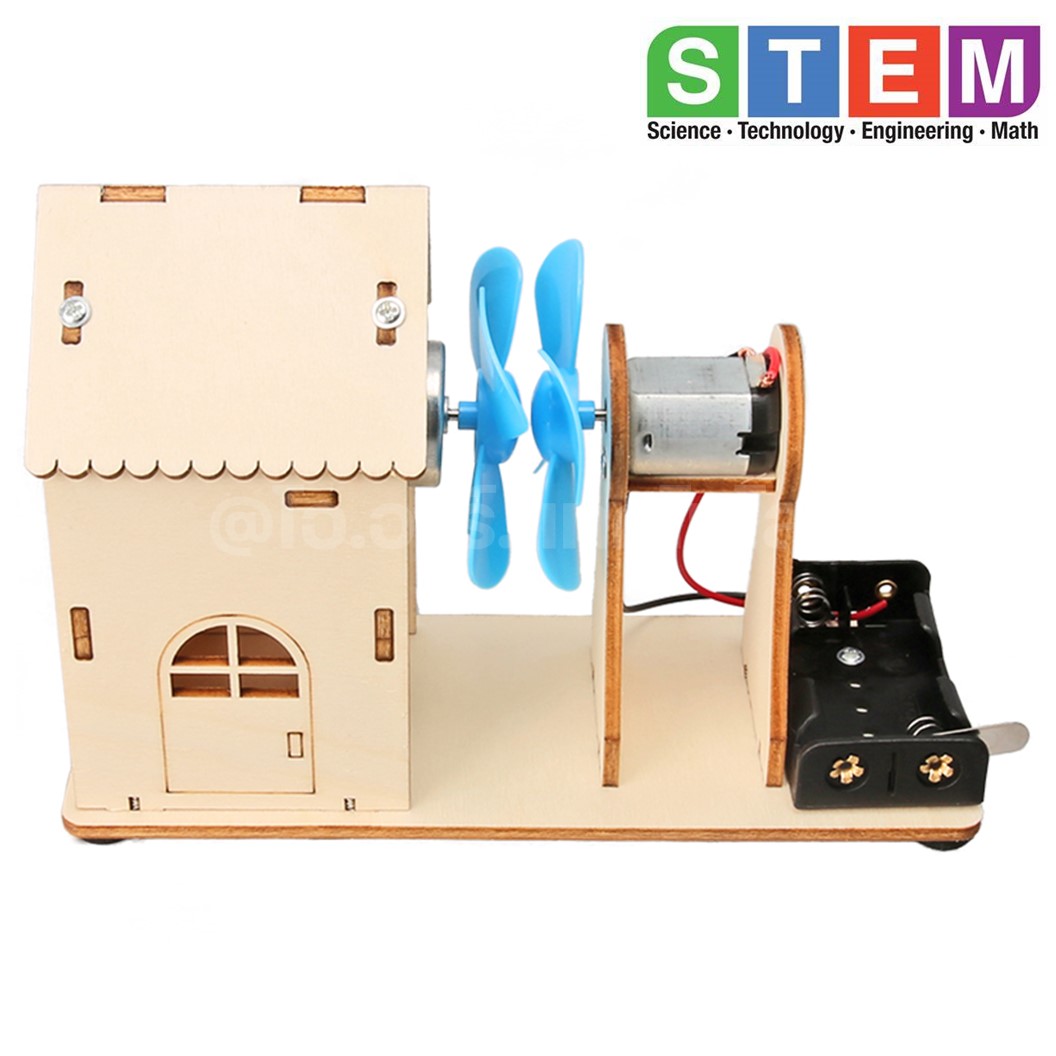T-M234 ชุดประกอบไม้ กังหันลม ผลิตไฟฟ้า พลังงานลม Wind Power Generation Turbine Wooden Kit STEM Education ของเล่นเสริมทักษะ เสริมพัฒนาการ