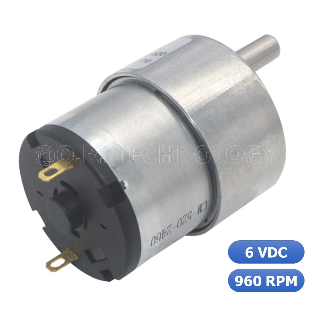 (1ชิ้น) JB011 มอเตอร์ มอเตอร์เกียร์ มอเตอร์อเนกประสงค์ ทอร์กสูง JGB37-520 JGB-520 Motor gear DC6V ความเร็วรอบ 960RPM/MIN (แกนขนาด 6mm, Shaft D)