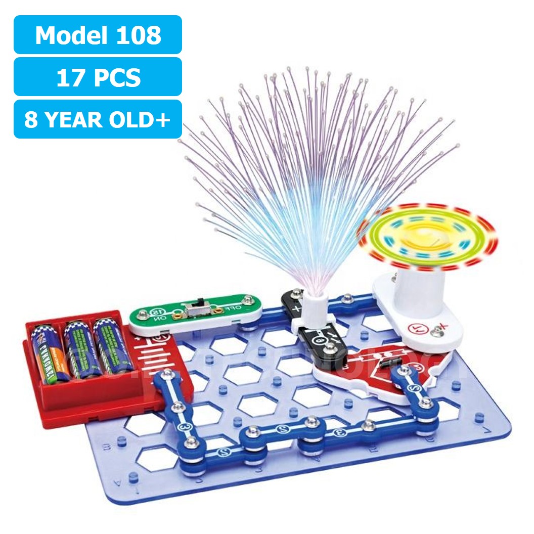 (Model 108) ชุดเรียนรู้ วงจรไฟฟ้าเบื้องต้น 17pcs Electronic Building Blocks 108 ชุดส่งเสริมการเรียนรู้ วงจรอิเล็กทรอนิกส์ Learning kit