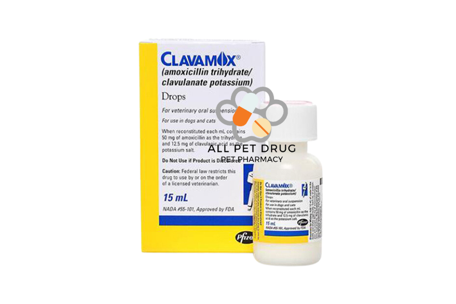CLAVAMOX DROP 15ml. คลาวาม็อกซ์ ยาปฏิชีวนะ (ยาฆ่าเชื้อ) ชนิดน้ำ สำหรับสุนัขและแมว