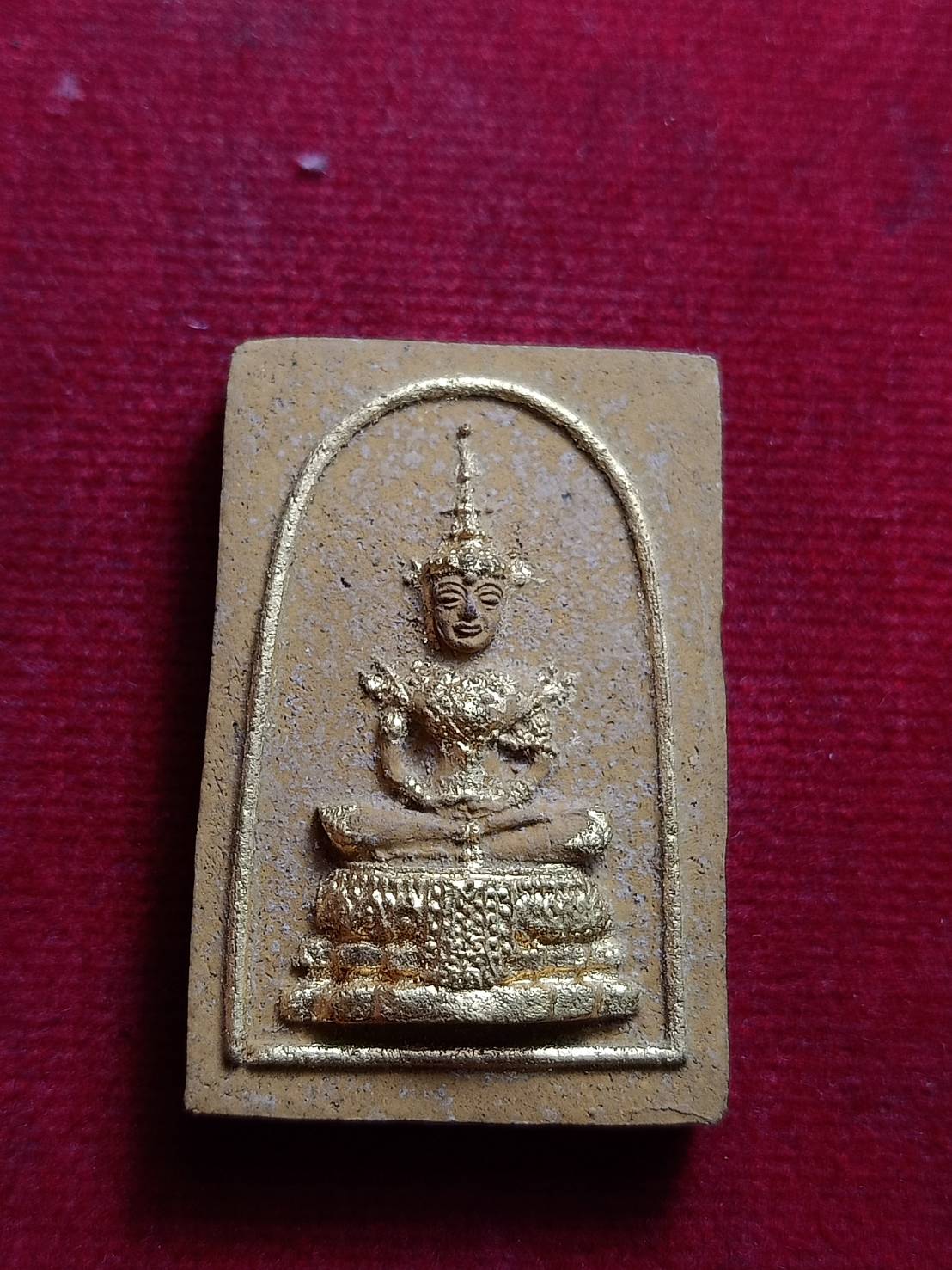พระผง หลังรูปเหมือนหลวงปู่เทียน วัดโบสถ์ จ.ปทุมธานี (SKU-12538)