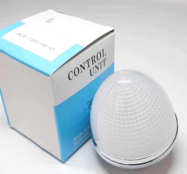 MARUYASU PLR-200GLH-C ไพล็อตแลมป์หัวโดมสีส้ม 80 มม. 4 LED 220V IP40