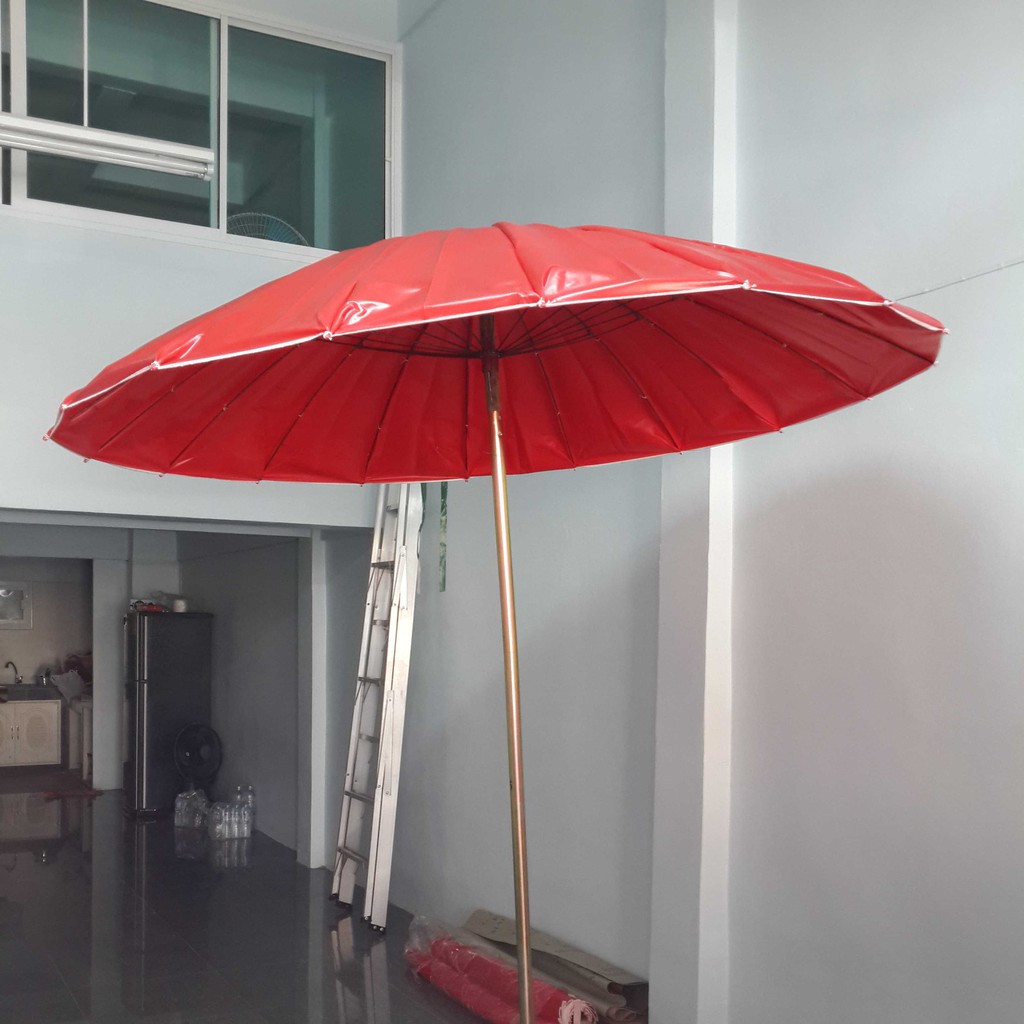 ร่มแม่ค้า ผ้าใบหน้าเดียว ด้ามเหล็ก แข็งแรงทนทาน ร่มตลาดนัด ขนาดใหญ่กลางแจ้ง ชายหาด