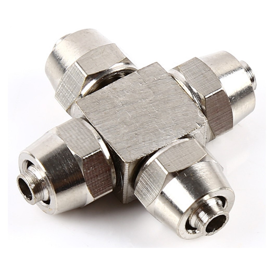 KPZA ข้อต่อลมสวมอัด 4ทาง 4 Way Union Quick Joint Connector แบบสวมอัด Air fitting ข้อต่อสวมอัด สำหรับสายลม PU 4-12mm KPZA-4/KPZA-6/KPZA-8/KPZA-10/KPZA-12
