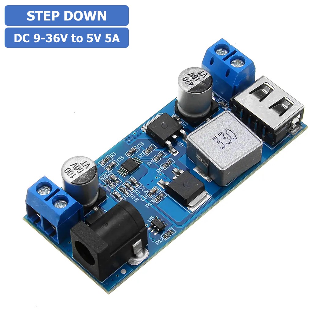 XY-3606 โมดูลลดแรงดันไฟ DC-DC 9-36VDC to 5VDC 5A Step Down Module Buck convertor Fix 5VDC 5A LM2596S โมดูลปรับลดแรงดันไฟ แปลงไฟ