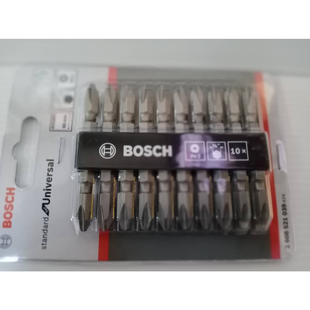 ดอกไขควงลม Bosch ยาว 65 มิล (10ดอก) สีเงิน จับสกูรแน่น แม่เหล็ก เครื่องมือช่าง อุปกรณ์ช่าง