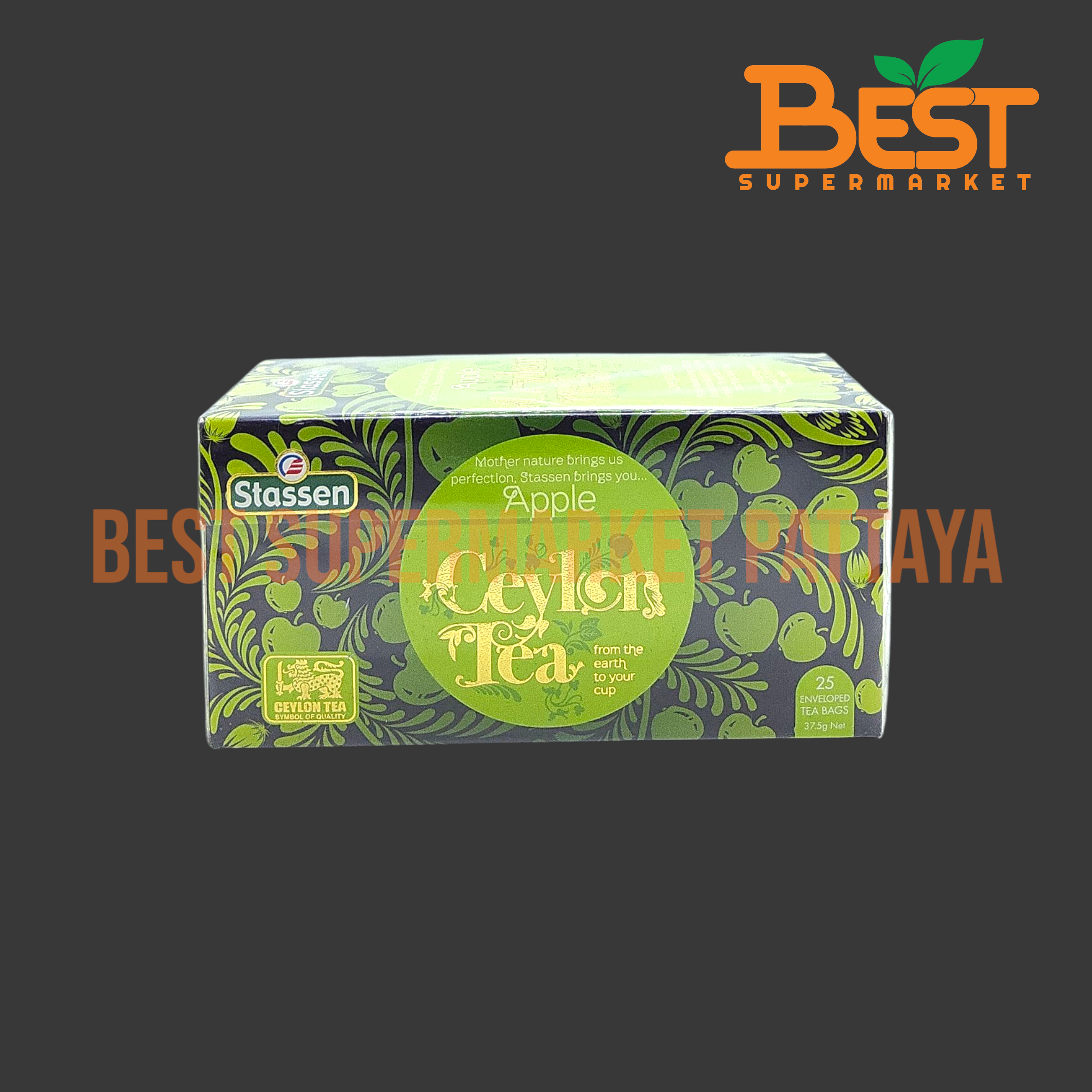 สตาร์เซน ชาดำผสมแอปเปิ้ล 1.5 กรัม x 25 ซอง. Stassen Brand. Apple Ceylon Tea. 1.5 g. x 25 Enveloped Tea Bags.