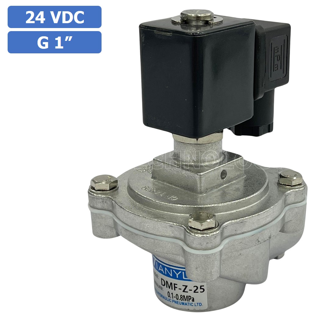 (1ชิ้น) DMF-Z-25 24VDC วาล์วพัลส์ดักฝุ่น อลูมิเนียม 2 Way Right Angle Solenoid Pulse Valve Aluminum Alloy Dust Collector