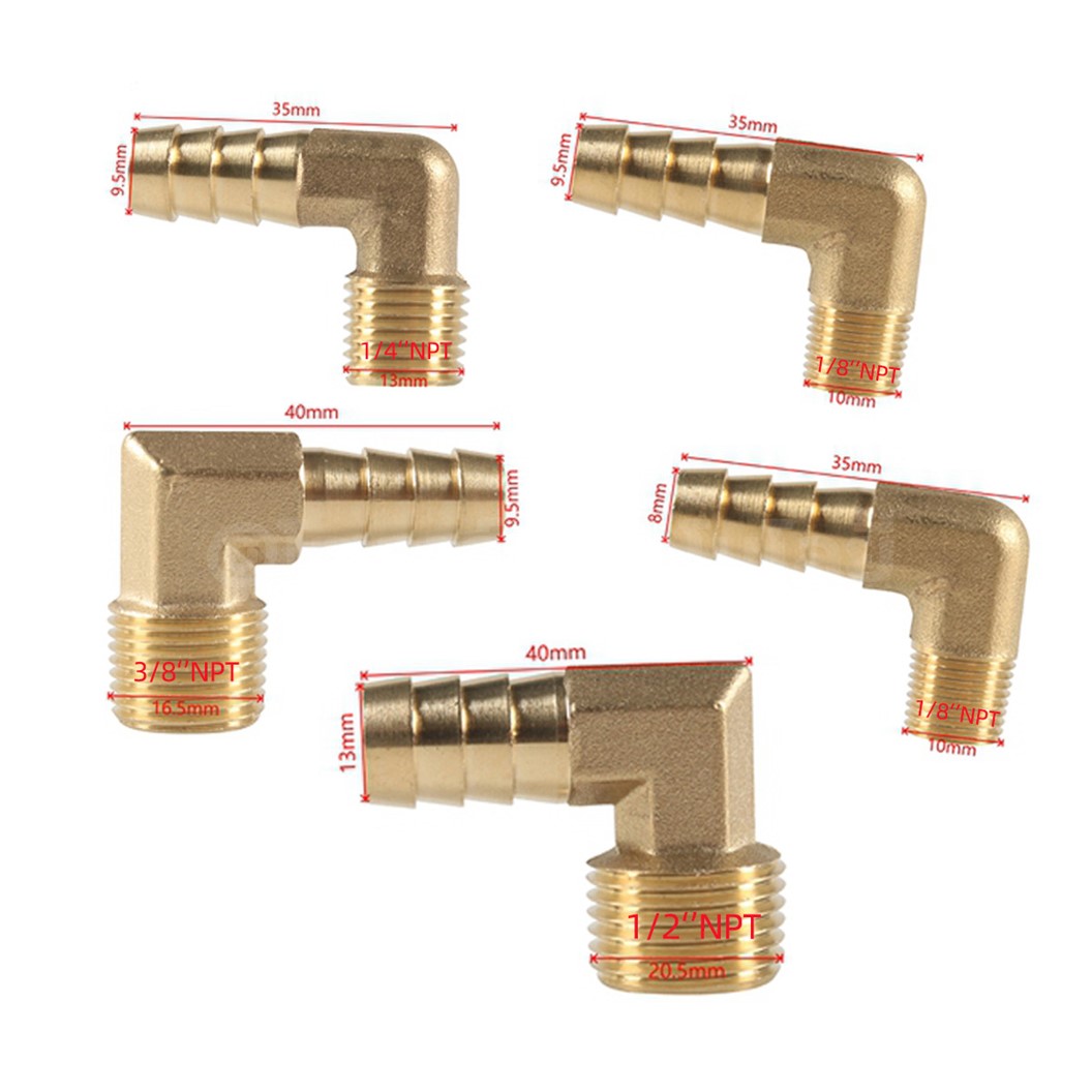 BT-PL หางปลาไหลทองเหลือง งอ เกลียวนอก Elbow Brass Hose Tail Male thread Air fitting หางหนู Barb tails Connector ข้อต่อลม ทองเหลือง เกลียวตัวผู้ งอ