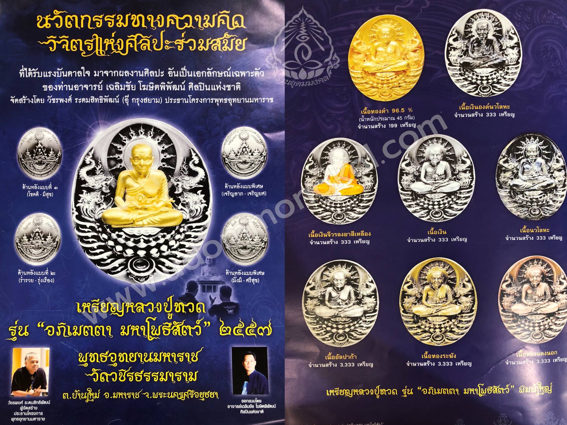 เหรียญหลวงพ่อทวด รุ่นอภิเมตตามหาโพธิสัตว์ 2557 รุ่น ๑ พุทธอุทยานมหาราช วัดวชิรธรรมารามจ.พระนครศรีอยุธยา อ.เฉลิมชัย โฆสิตพิพัฒน์ ออกแบบ เนื้ออัลปาก้า พิมพ์ใหญ่ No.1186 พร้อมกล่องเดิมๆ ครับ