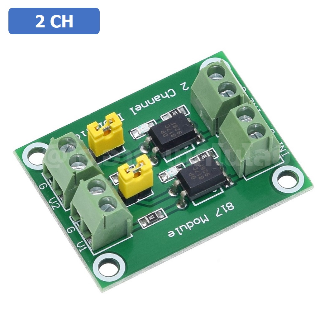 CM003 PC817 โมดูลควบคุมแบบแยกกราวน์ 2 ช่อง 2 Channel Optocoupler Isolation Optical module ออปโต้คัปเปอร์ 3.3-5V