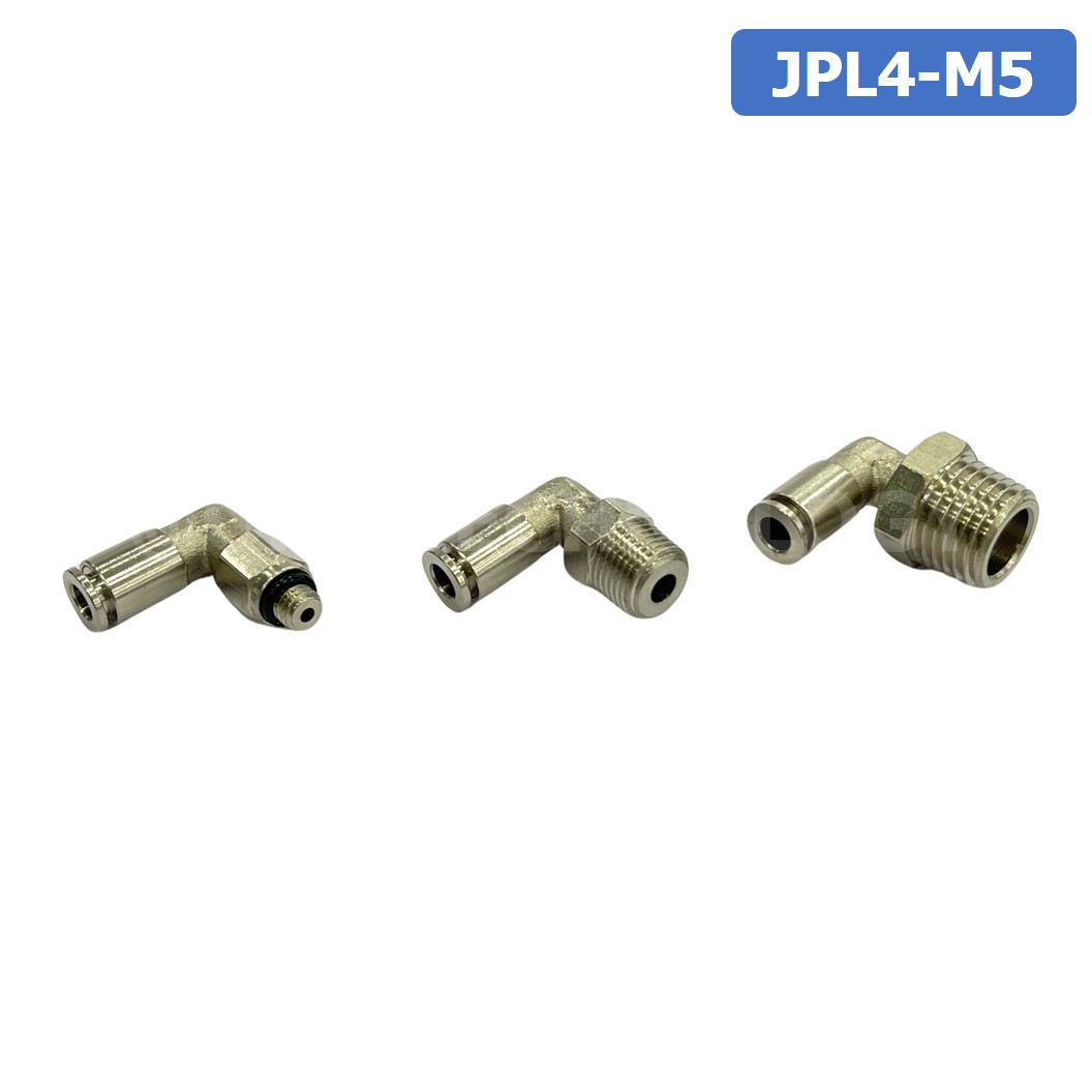 (1ชิ้น) JPL4-M5 ข้อต่อลม เกลียวนอก งอ 90° สแตนเลส STAINLESS Male Thread Elbow Pipe Quick Fittings Connector ข้อต่อลมสแตนเลส ข้องอ