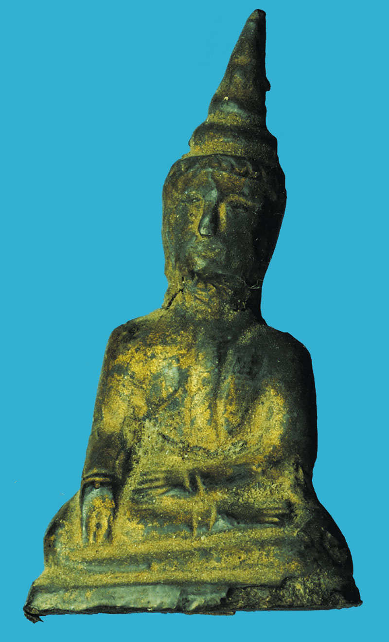 *27936 พระพุทธบุเงินศิลปสมัย อยุธยา เก่า ฐานเดิม ชำรุด จึงได้ตัดฐานออก ขนาดหน้าตัก 2 เซนติเมตร สูง 5 เซนติเมตร 2